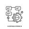 Solution research icon. Gear with project structure mind map vector illustration.