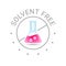 Solvent free product vector badge icon