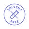 Solvent free product vector badge icon