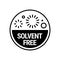 Solvent free product vector badge icon