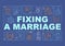 Solving marital problems word concepts dark blue banner