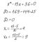 Solving a quadratic equation by task scheme.Finding roots.Algebra background. Education,getting classes,school program. Higher