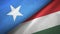 Somalia and Hungary two flags textile cloth, fabric texture