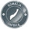 Somalia map vintage stamp.