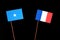 Somalian flag with French flag on black