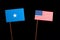 Somalian flag with USA flag on black