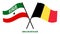 Somaliland and Belgium Flags Crossed And Waving Flat Style. Official Proportion. Correct Colors