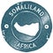 Somaliland map vintage stamp.