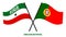 Somaliland and Portugal Flags Crossed And Waving Flat Style. Official Proportion. Correct Colors