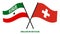 Somaliland and Switzerland Flags Crossed And Waving Flat Style. Official Proportion. Correct Colors