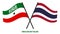 Somaliland and Thailand Flags Crossed And Waving Flat Style. Official Proportion. Correct Colors