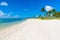 Sombrero Beach with palm trees on the Florida Keys, Marathon, Florida, USA. Tropical and paradise destination for vacation