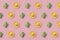 Sombrero and cactus pattern on pink background. Creative mexican