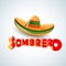 Sombrero Hat vector illustration. Mexican hat on white background. Masquerade or carnival costume headdress