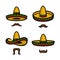 Sombrero set. Collection icon sombrero. Vector