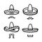 Sombrero set. Collection icon sombrero. Vector