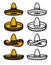 Sombrero set. Collection icon sombrero. Vector