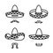 Sombrero set. Collection icon sombrero. Vector