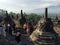 Some of the 72 openwork stupas, each holding a statue of Buddha, Borobudur Temple, Central Java, Indonesia