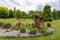 Some art objects in a beautifully landscaped garden near the village of Harkstede in Groningen