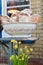 Some delicious homemade bread display at a market close to the train station