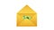 Some dollar bills in white envelope. Send money concept. Motion graphics