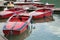 Some electric boats at the jetty of an Austrian lake