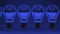 Some Electric Bulbs On Blue Background