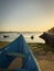 Some fishing boats moored at the pier in Sao Jacinto in Aveiro, Portugal