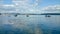 Some fishing boats near A Toxa island in O Grove Spain