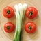 Some fresh tomatoes and spring onion