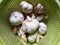 some garlic in a basket