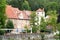 Some houses on the bank of Lech in the town of Landsberg am Lech in Bavaria (Germany)