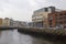 Some of the narrow streets of Cork Ireland on the Father Mathew Quay alongside the River Lee that runs through the ciy