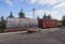 Some old Railway Rolling Stock currently undergoing Renovation parked at a Platform at the Bridge of Dun Railway Station.