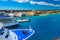 Some passenger ships anchored in the port of Nassau