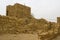 Some of the reconstructed ruins of the ancient Jewish clifftop fortress of Masada in Southern Israel. Everything below the marked