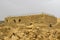 Some of the reconstructed ruins of the ancient Jewish clifftop fortress of Masada in Southern Israel. Everything below the marked