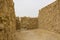 Some of the reconstructed ruins of the ancient Jewish clifftop fortress of Masada in Southern Israel. Everything below the marked