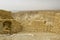 Some of the reconstructed ruins of the ancient Jewish clifftop fortress of Masada in Southern Israel. Everything below the marked