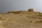 Some of the reconstructed ruins of the ancient Jewish clifftop fortress of Masada in Southern Israel. Everything below the marked