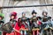 Some Sicilian puppets with their typical brassy armor and painted face