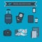 Some travel essentials and related icons