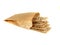 Some whole wheat crackers on white background