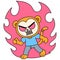 Someone angry emoji sticker, doodle kawaii. doodle icon image