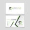 Something like Simple Business Card with initial letter CO rounded edges with green accents as decoration.