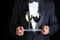 Sommelier Holding Two Glasses of Wine on a Tray