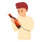 Sommelier take wine bottle icon, cartoon style