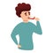 Sommelier taste wine icon, cartoon style