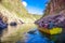 Somoto,Nicaragua,Juanuary 2,2018:people in river boat in somoto canyon, Nicaragua